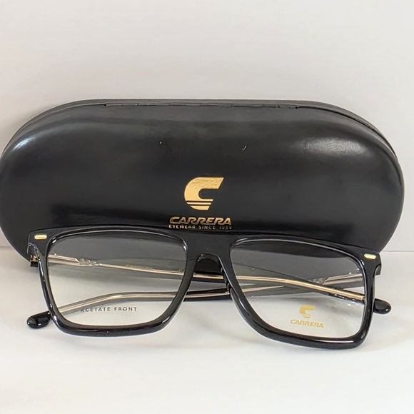Carrera Black Square Eyeglasses Frames New - Picture 5 of 5